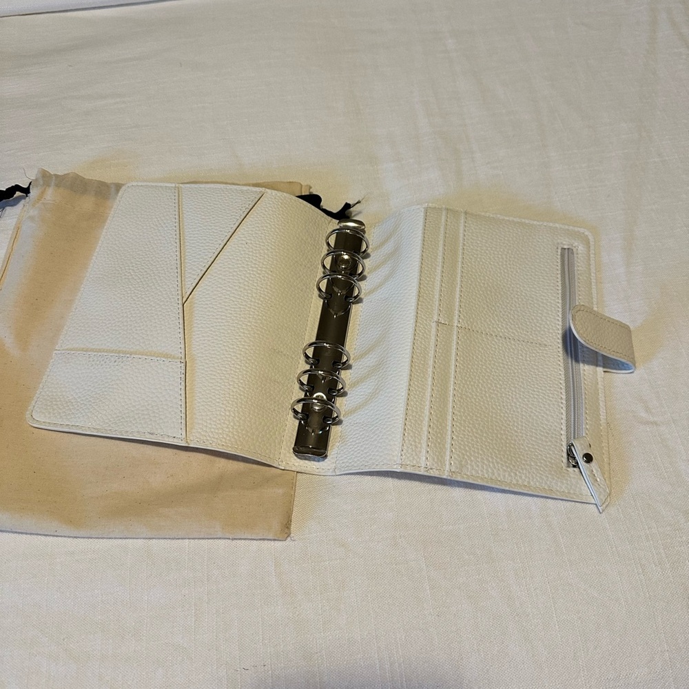 Print Pression White Leather Personal Wide Planner